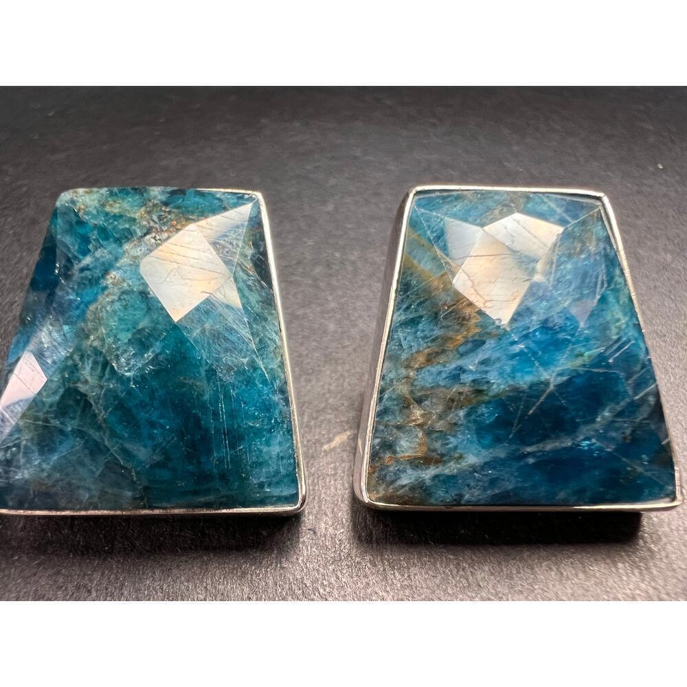 NEW Jay King blue apatite geometric sterling silver earrings - Picture 11 of 16